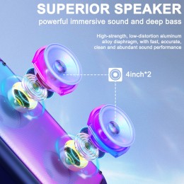 T10-T Karaoke Machine with 2 Wireless Microphones, Portable Bluetooth Speaker for Adults and Children, Large Party PA System 
