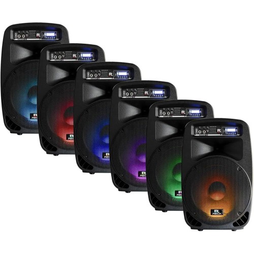 PRORECK Dance 12 Portable 12-Inch 1000 Watts 2-Way Powered PA Speaker System Combo Set with Bluetooth/USB/SD Card Reader/FM