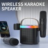TANALAZ K8 Karaoke Machine Portable Bluetooth 5.1 PA Speaker System with 1-2 Wireless Microphones Home Family Singing Child Gift 