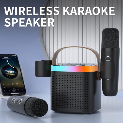TANALAZ K8 Karaoke Machine Portable Bluetooth 5.1 PA Speaker System with 1-2 Wireless Microphones Home Family Singing Child Gift 