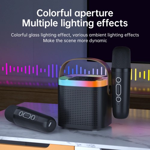 TANALAZ K8 Karaoke Machine Portable Bluetooth 5.1 PA Speaker System with 1-2 Wireless Microphones Home Family Singing Child Gift 