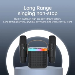 TANALAZ K8 Karaoke Machine Portable Bluetooth 5.1 PA Speaker System with 1-2 Wireless Microphones Home Family Singing Child Gift 