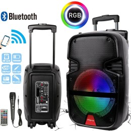 3000 Watts Wireless Portable Party Bluetooth Speaker With Microphone & Remote 8" Subwoofer High Quality Big Sound 
