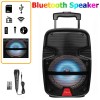 3000 Watts Wireless Portable Party Bluetooth Speaker With Microphone & Remote 8" Subwoofer High Quality Big Sound 