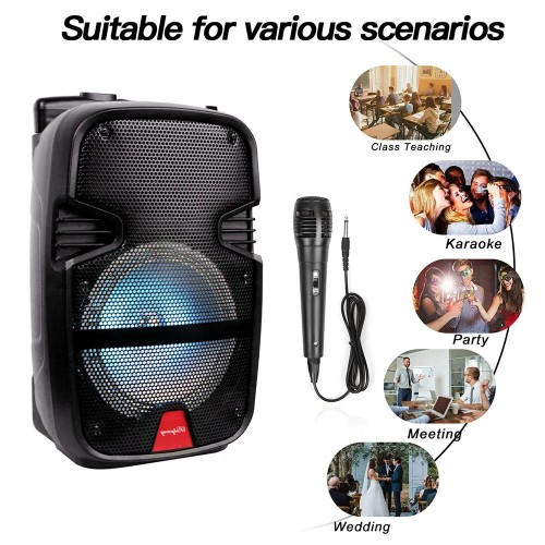 3000 Watts Wireless Portable Party Bluetooth Speaker With Microphone & Remote 8" Subwoofer High Quality Big Sound 