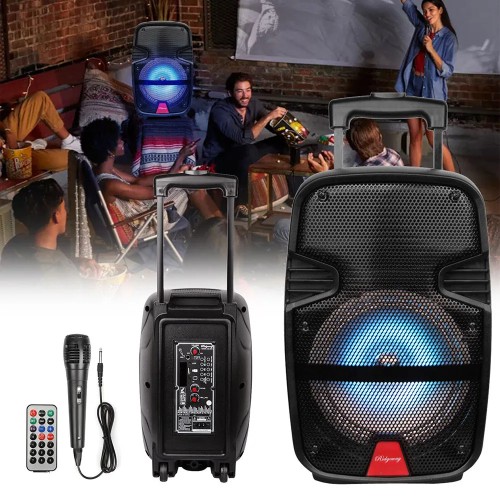 3000 Watts Wireless Portable Party Bluetooth Speaker With Microphone & Remote 8" Subwoofer High Quality Big Sound 