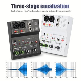 2 Channels Professional portable Audio Interface sound card console mini USB MIXER for Guitar Recording Studio Singing 