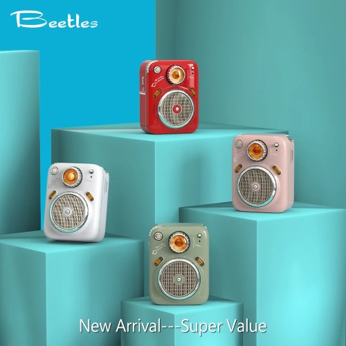 Divoom B-Beetles radio speakers Bluetooth Wireless Mini portable small speakers for girls birthday presents Gift Green pink cute 