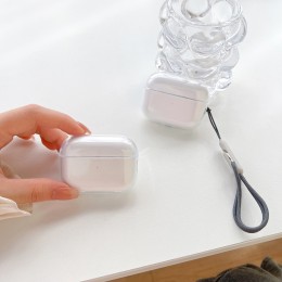 Clear Soft TPU Earphone Case for Airpods 4 3 2 1 Pro Pro2 Shockproof with Lanyard Strap for Airpods 4 Charging Case Cover 