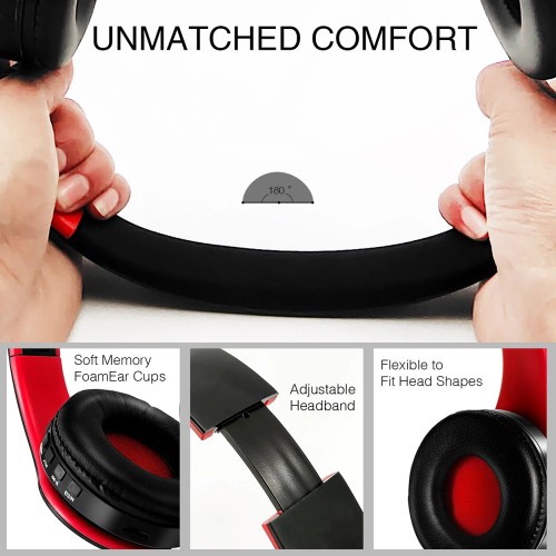 2025 Upgrading Wireless Bluetooth Headphones Stereo Headset Music Sports Overhead Earphone with Mic for Smart Phone TV PC Tablet 