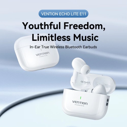 Vention ECHO LITE E11 Bluetooth Earphones Bluetooth 5.4 HiFi TWS True Wireless In Ear Headphones Stereo Sports Earbuds With Mic 