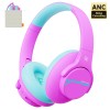 Kids ANC Wireless Over Ear Bluetooth Headphones Noise Cancelling Headphones & Hearing Protection for Travel/School Girls Gift 