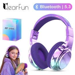 Glossy Bluetooth Headphones For Kids Girls Wireless Stereo Headset With Mic For Travel Children's Music Helmet Christmas Gifts 
