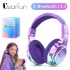 Glossy Bluetooth Headphones For Kids Girls Wireless Stereo Headset With Mic For Travel Children's Music Helmet Christmas Gifts 