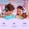 Glossy Bluetooth Headphones For Kids Girls Wireless Stereo Headset With Mic For Travel Children's Music Helmet Christmas Gifts 