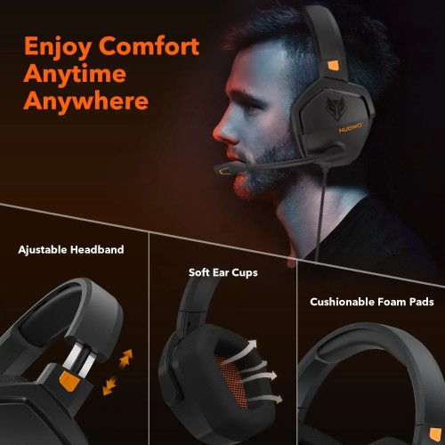 NUBWO N16 Gaming Headset Noise Canceling Mic,Stereo Sound Wired Headphone for PS5, PS4, Xbox One, Switch, PC,Gamer Headset 