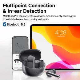QCY MeloBuds Pro ANC Bluetooth 5.3 Earphones Wireless 46dB Hybrid ANC Hi-Res LDAC Earbuds 6 Mic Headphones 34H in-Ear Detection 