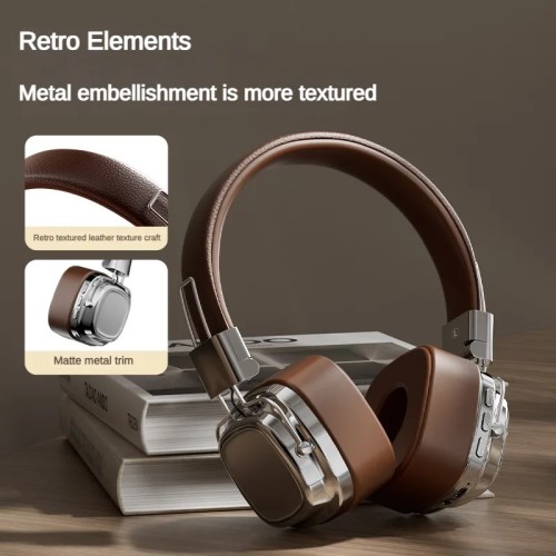 2024 New CR-8 Classic Over Ear Headsets Studio Dj Stereo Bluetooth5.3 Wireless Retro Headphones Touch Control Type C Earphones 