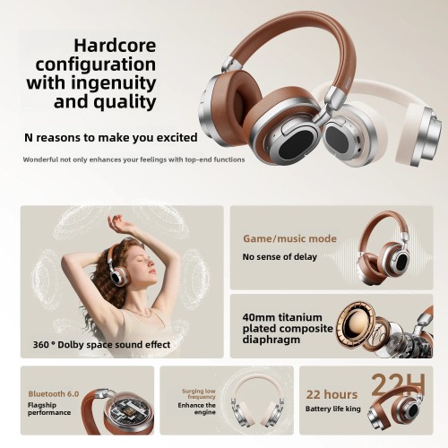 100% Original Lenovo LE602 Head Mounted Wireless Earphones Over-ear 6.0 Bluetooth Headphone HIFI Stereo Music Game Sport Earbuds 