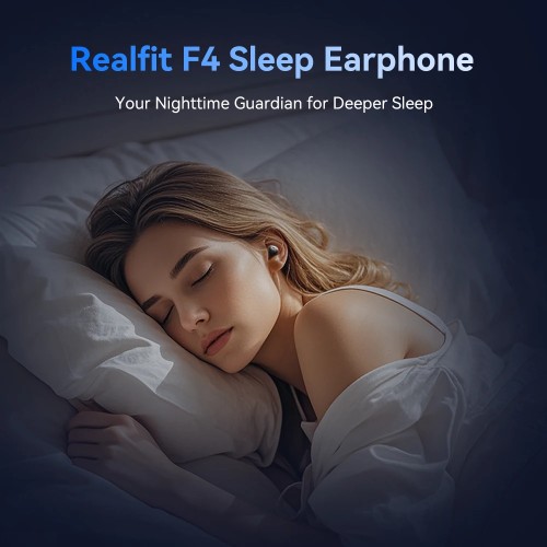 Realfit F4 Sleep Earphones Mini ANC Bluetooth Earphones 40dB Active Noice Cancellation HIFI Heavy Bass Wireless Earbuds 