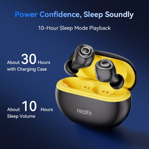 Realfit F4 Sleep Earphones Mini ANC Bluetooth Earphones 40dB Active Noice Cancellation HIFI Heavy Bass Wireless Earbuds 