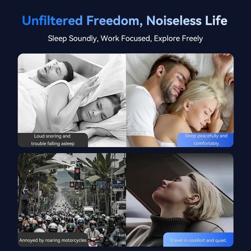 Realfit F4 Sleep Earphones Mini ANC Bluetooth Earphones 40dB Active Noice Cancellation HIFI Heavy Bass Wireless Earbuds 