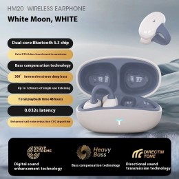 Clip-On Earbuds Open Ear Headphones Wireless Bluetooth Ear Buds -in Microphone, Lightweight Comfort, Stable Fit Earphones for Ru 