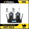 G58 600-699MHz Headset Profressional Wireless Microphone System Automatic Scan 2 Channels Bodypack Transmitter Stage Performance 