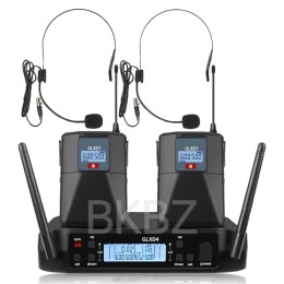 G58 600-699MHz Headset Profressional Wireless Microphone System Automatic Scan 2 Channels Bodypack Transmitter Stage Performance 
