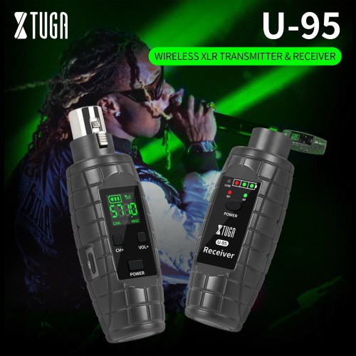 XTUGA Mini Wireless Microphones Professional Converter XLR Rechargeable Transmitter Receiver For Dynamic Condenser Microphone 