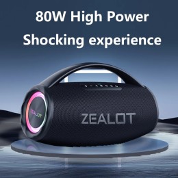 ZEALOT S97 80W Wireless speaker, Outdoor Portable Subwoofer Speaker, Hifi Sound quality,Dual Pairing, Fast Charging,16000mAh. 