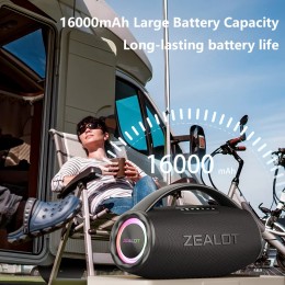 ZEALOT S97 80W Wireless speaker, Outdoor Portable Subwoofer Speaker, Hifi Sound quality,Dual Pairing, Fast Charging,16000mAh. 