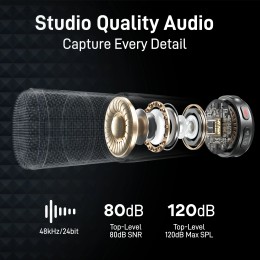 Maono Wave T5 Wireless Lapel Microphone Mini Voice Filter Noise Cancellation for Video Recording Streaming fit for Phones Camera 