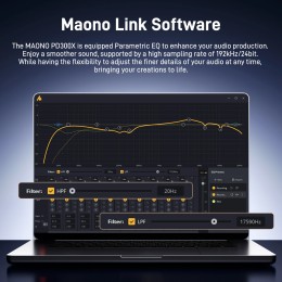 Maono PD300X Dynamic Microphone XLR USB Podcast Recording Mic 192kHz24bit for Content Creation Home Audio Studio Noise Reduction 