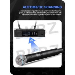QLXD4-B58-Fullset 500MHz/600MHz Professional Wireless Microphone UHF Handheld Headset Mic Stage Performance Party Karaoke 
