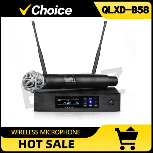 QLXD4 B58a 500MHz/600MHz Professional Wireless Microphone UHF Stage Performance Karaoke Singing Handheld Microphone 