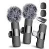Lavalier Microphone Wireless Audio Recording Mic Type-C Charging Portable Noise Canceling Microphone for iPhone PC Tablet Camera 