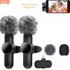 Lavalier Microphone Wireless Audio Recording Mic Type-C Charging Portable Noise Canceling Microphone for iPhone PC Tablet Camera 