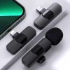 Lavalier Microphone Wireless Audio Recording Mic Type-C Charging Portable Noise Canceling Microphone for iPhone PC Tablet Camera 