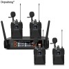 4Channel Wireless Lavalier Microphone Headset Microphone Depusheng X4-CLIP VHF Fixed Dual Frequency Wireless Set For Stage Show 