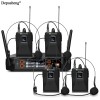 4Channel Wireless Lavalier Microphone Headset Microphone Depusheng X4-CLIP VHF Fixed Dual Frequency Wireless Set For Stage Show 