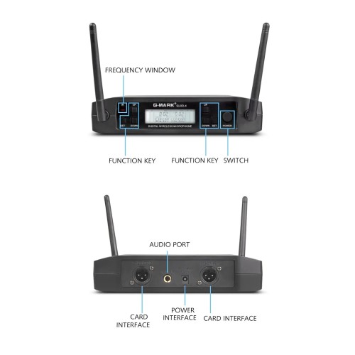 Microphone Wireless G-MARK GLXD4 Professional UHF System Handheld Mic For Stage Speech Wedding Show Band Home Party Church