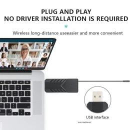 Wireless USB one-to-two gooseneck conference microphones 6RAMS 902585 for broadcasting, gaming, online classes and professional 