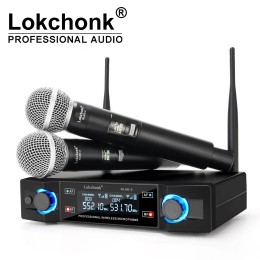 GLXD2 Professional Wireless Microphone System Dual Channel UHF Fixed Frequency Cordless Handheld Dynamic Mic For Karaoke Party 