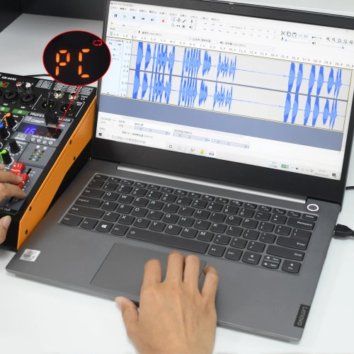 Professional 4 Channel Audio Mixer with UHF Wireless Microphone USB Bluetooth Karaoke System Sound Mixing Console LOMEHO AM-AKS2 