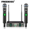 Freeboss Dual Way Wireless Microphone Dynamic UHF 2 Handheld Transmitter Cardioid Double Mic Church Karaoke Home Stage ​K-92A 