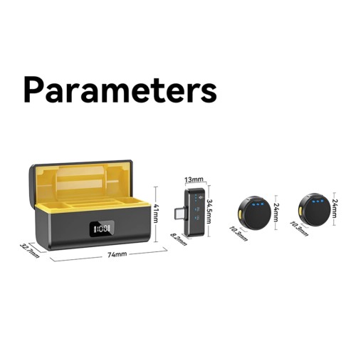 M9 Wireless Lavalier Microphone w/ Charging Box Magnetic Lapel Microphone Noise Reduction Audio Recording Mic for Xiaomi/iPhone 