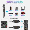 Aveek Wireless Microphone for Speaker and Karaoke Machine, 2.4GHz Rechargeable Karaoke Microphone(Work 10hs),for Parties,2 Packs 