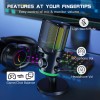 FIFINE USB Gaming Microphone with Noise Cancellation/RGB/Gain&Balance Knob,Condenser Mic for Streaming Podcasting-Ampligame AM6 