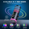 FIFINE USB Gaming Microphone with Noise Cancellation/RGB/Gain&Balance Knob,Condenser Mic for Streaming Podcasting-Ampligame AM6 